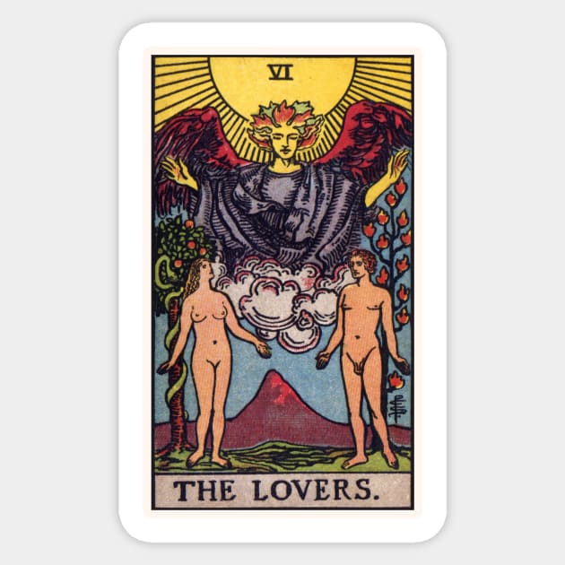 The Lovers Tarot Card Sticker by visionarysea